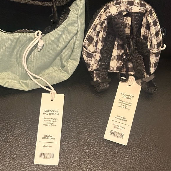 NEW! BAGGU gingham mini and green crescent mini bags - both new with tags! - Picture 2 of 16